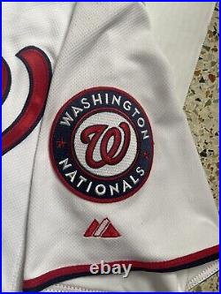 Doug Fister Washington Nationals Player-Issued #58 White Jersey Game Used