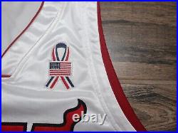 Eddie Jones Miami Heat Game Issue NBA Basketball Jersey 9/11 Patch Nike 52 Sewn