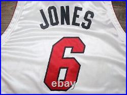 Eddie Jones Miami Heat Game Issue NBA Basketball Jersey 9/11 Patch Nike 52 Sewn