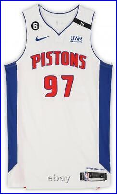 Eugene Omoruyi Detroit Pistons Player-Issued #97 White Jersey from Item#12807424