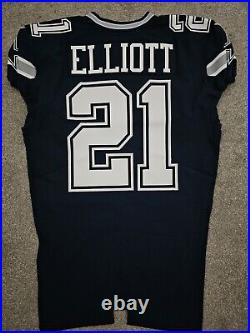 Ezekiel Elliott Game Issued Team Jersey 2021 Dallas Cowboys Patriots