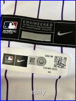 Ezequiel Tovar Game Issued Jersey Colorado Rockies Pre Rookie Jersey 2022