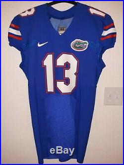 Florida Gators Game Used Issued Home Football Jersey #13 Franks