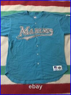 Florida Marlins Team Issued Spring Training Authentic Majestic Jersey 52 XXL 2X