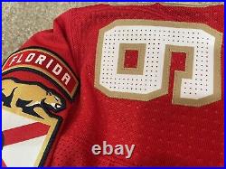 Florida Panthers Game Issued NHL MIC Adidas Authentic Jersey 58 Fight Strap