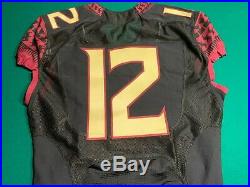 Florida State Seminoles NIKE Game Issued #12 BLACK Jersey w Gold Numbers SIZE 50
