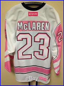 Frazer McLaren Game Issued Pink in the Rink Jersey Size 58