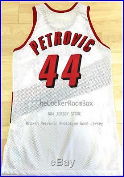 GAME ISSUE Pro Cut Champion Drazen Petrovic 46+4 BLAZERS NBA Basketball Jersey