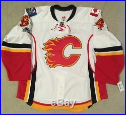 GAME ISSUED 2016-17 AUTHENTIC RBK Calgary Flames HATHAWAY Jersey 100 Year Patch