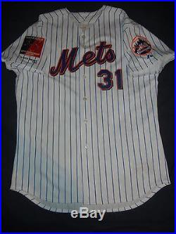 GAME ISSUED USED Majestic MIKE PIAZZA NEW YORK METS NY 2004 Patch Jersey Shea 40