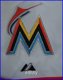 Giancarlo Stanton Miami Marlins Game Issued Un Worn 2015 Home White Jersey