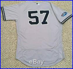 GREEN #57 size 46 2018 Yankees Game used Jersey issue ROAD POST SEASON MLB HOLO