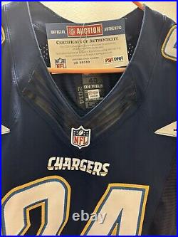 Game Issued # 24 NFL Ryan Mathews Autographed San Diego Chargers Jersey. COA