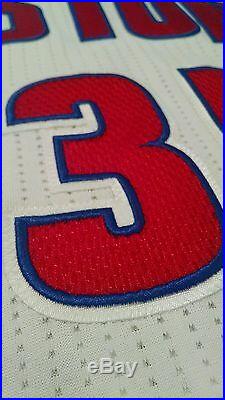 Game Issued Adidas Charlie Villanueva Detroit Pistons 13/14 Home White Jersey