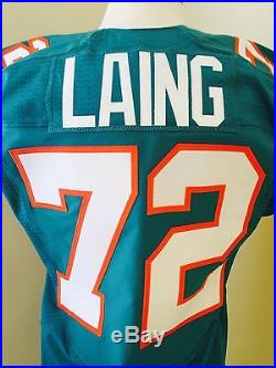 Game Issued Aqua Nike Rare Throwback 2016 Miami Dolphins Cleyon Laing #72