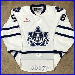 Game Issued Authentic Toronto Marlies AHL Hockey Jersey Maple Leafs White 58