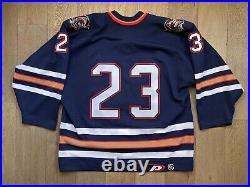 Game Issued Edmonton Oilers Pro Player Authentic Jersey size 54 Fight Strap CCM