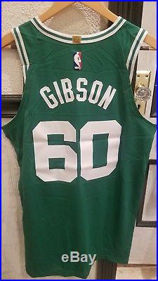 Game Issued Nike Boston Celtics Jonathan Gibson Jersey Green Pro Sewn 46 +4 Worn
