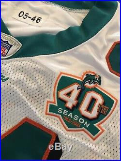 Game Issued Reebok Miami Dolphins 2005 Ricky Williams Jersey Sz 46
