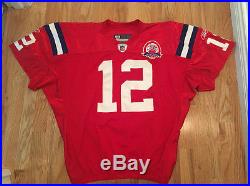 Game Team Issued Tom Brady Throwback 50th Season Reebok 2009 Red Patriots Jersey