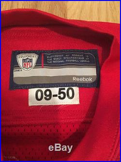 Game Team Issued Tom Brady Throwback 50th Season Reebok 2009 Red Patriots Jersey