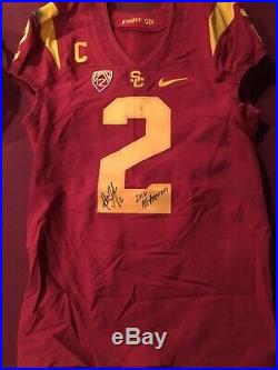 Game Worn Adoree Jackson Chrome Helmet And Jersey Used Issued USC Trojans