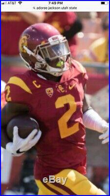 Game Worn Adoree Jackson Chrome Helmet And Jersey Used Issued USC Trojans