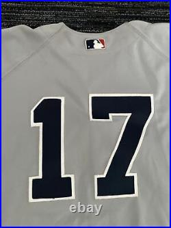 Game Worn Issued Majestic #17 New York Yankees Jersey Size 44 Steiner