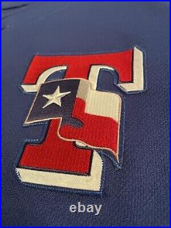 Game Worn/Issued Rafael Palmeiro #25 Texas Rangers Majestic Spring/BP Jersey 48