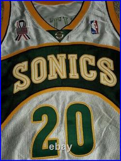 Gary Payton Seattle SuperSonics Game Issued Jersey Pro Cut 2001-02 9/11 Patch