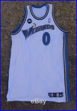 Gilbert Arenas Washington Wizards NBA Game Issue Home Adidas Jersey 0 Abe Patch