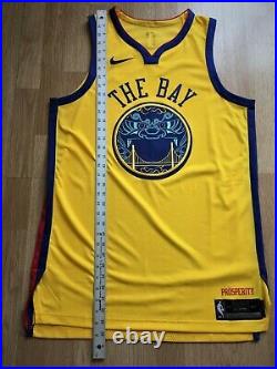 Golden State Warriors Nike team issued pro cut authentic game jersey 50+4 city