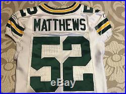 Green Bay Packers Clay Matthews Team Issued Used Game Cut Jersey