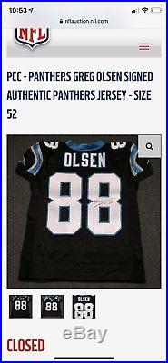 Greg Olsen Game Issue Jersey Carolina Panthers Signed Autographed Nike Sz 52
