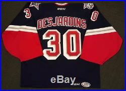 Hartford Wolf Pack Cedrick Desjardins Game-Issued 2015-16 Throwback Jersey withCOA