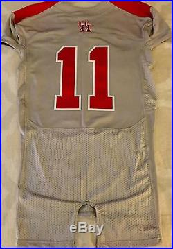 Houston Cougars Mens Football Game worn/issued 2012 Homecoming Gray jersey