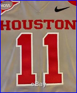 Houston Cougars Mens Football Game worn/issued 2012 Homecoming Gray jersey