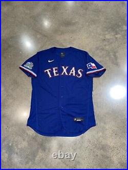 Inaugural Season Patch Nike Texas Rangers Game Issued Jersey 2020 Blank Sz 48