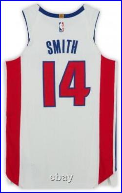 Ish Smith Detroit Pistons Player-Issued #14 White Jersey from the