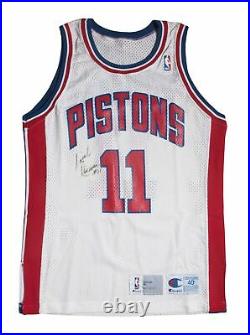 Isiah Thomas Signed Game Issued Pro Cut 1991 Detroit Pistons Jersey Beckett COA