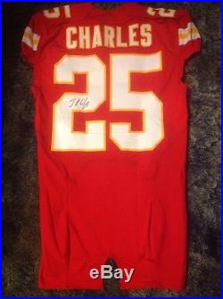 Jamaal Charles Kc Cheifs Game Used Worn Issued Signed Auto Jersey 2015 NFL Coa