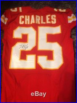 Jamaal Charles Kc Cheifs Game Used Worn Issued Signed Auto Jersey 2015 NFL Coa