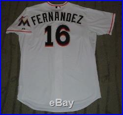 Jose Fernandez Miami Marlins 2014 Game Team Issued Un Worn Used Home Jersey