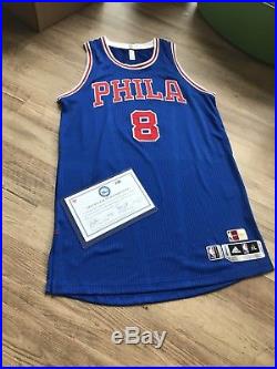 Jahlil okafor philadelphia sixers hardwood classics game worn issued jersey