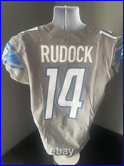 Jake Rudock Game Issued Used Worn Jersey Detroit Lions Michigan Wolverines Grey