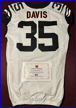 Jalen Davis Cincinnati Bengals NFL Team Issued White Alt Game Jersey (Utah St.)