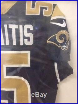 James Laurinaitis St Louis Rams NFL Game Issued Autographed Jersey