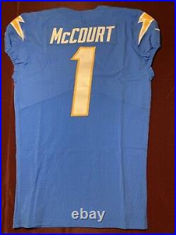 James McCourt Los Angeles Chargers NFL #1 Team Issued Game Jersey (Illinois)