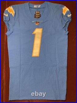James McCourt Los Angeles Chargers NFL #1 Team Issued Game Jersey (Illinois)