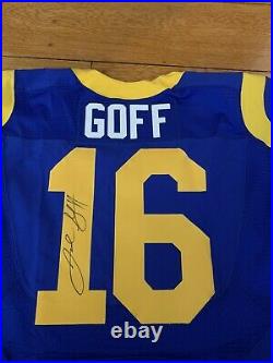 Jared Goff Signed Autographed Game / Team Issued Los Angeles Rams Jersey NFL